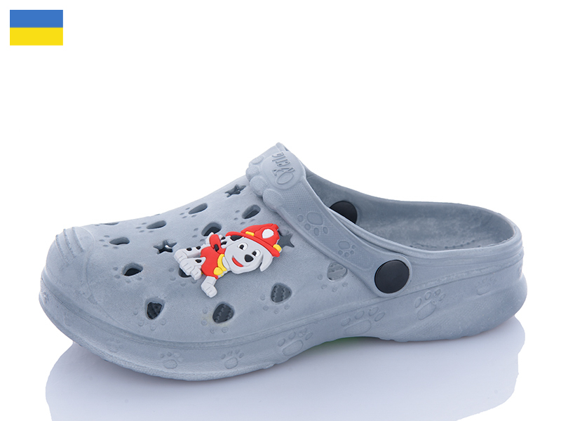 Кроксы ALEX M&L (24-33) ML81 сірий джибітси асорті (лето)