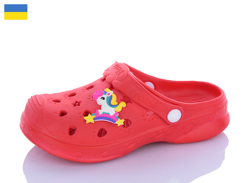 Кроксы ALEX M&L (24-33) ML81 червоний джибітси асорті (лето)