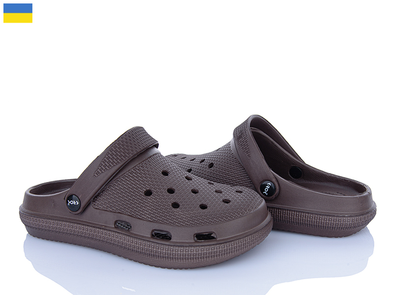 Кроксы Vladimir (36-41) Крок C98 т.коричневий (лето)
