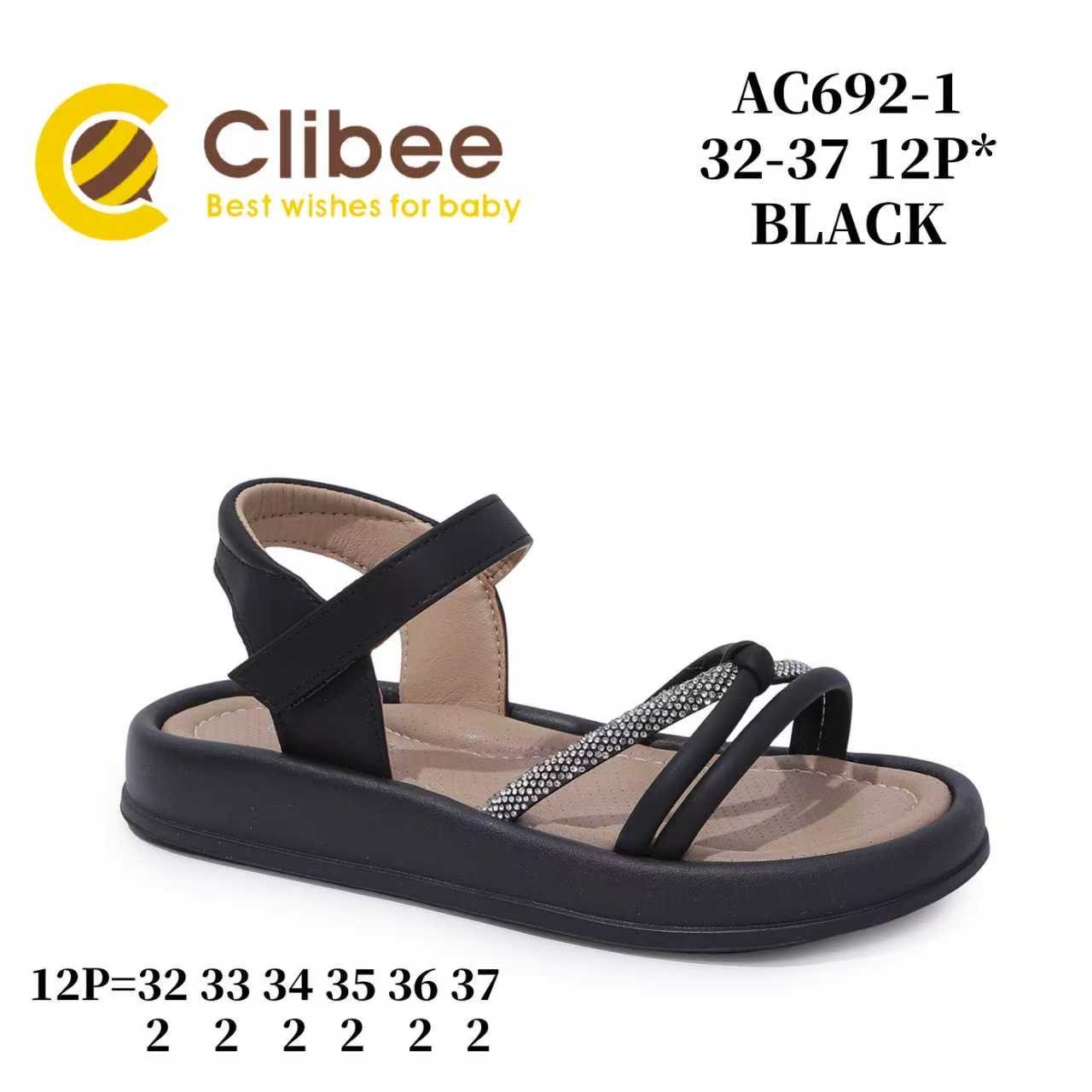 Босоножки DvaClibee (32-37) LB-AC692-1 black (лето)